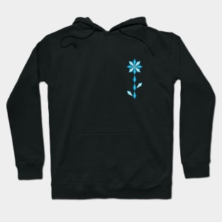 Winter vibes with ice blue frozen flowers design, version three Hoodie